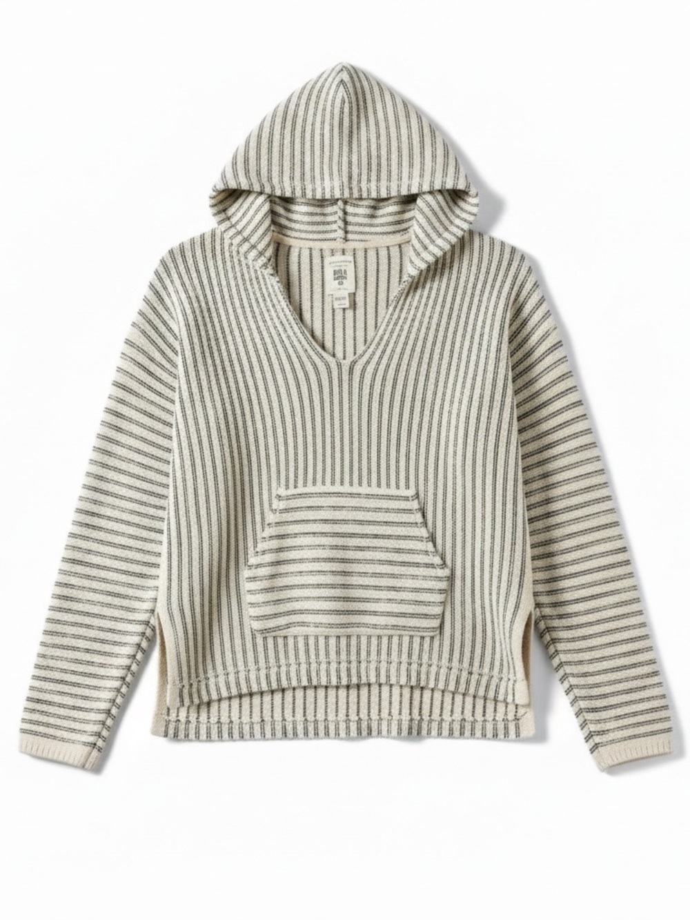Billabong Sandy Shores Striped Knit Pullover Sweater in Cream/Black